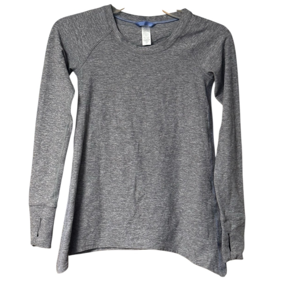 EUC Ivivva by Lululemon Practice Ready long-sleeve tee in heathered slate gray